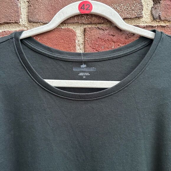 Eileen Fisher Organic Cotton Jersey Long-Sleeve Top dark green 2X NEW - Picture 6 of 6